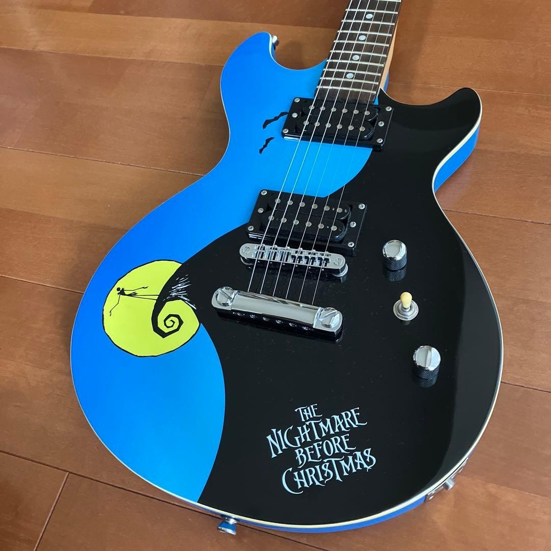 Electric Guitar Disney The Nightmare Before Christmas Double Cutaway Blue Black