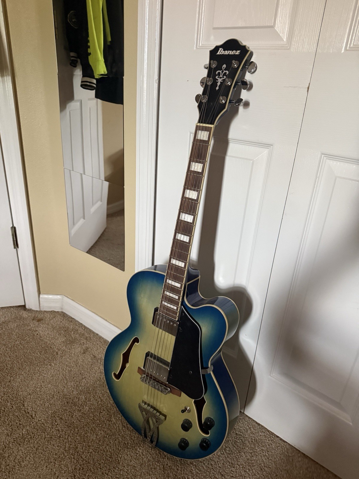 Ibanez AF75-JBB Hollow Body Electric Guitar Blue 6-String Rosewood Right-Handed