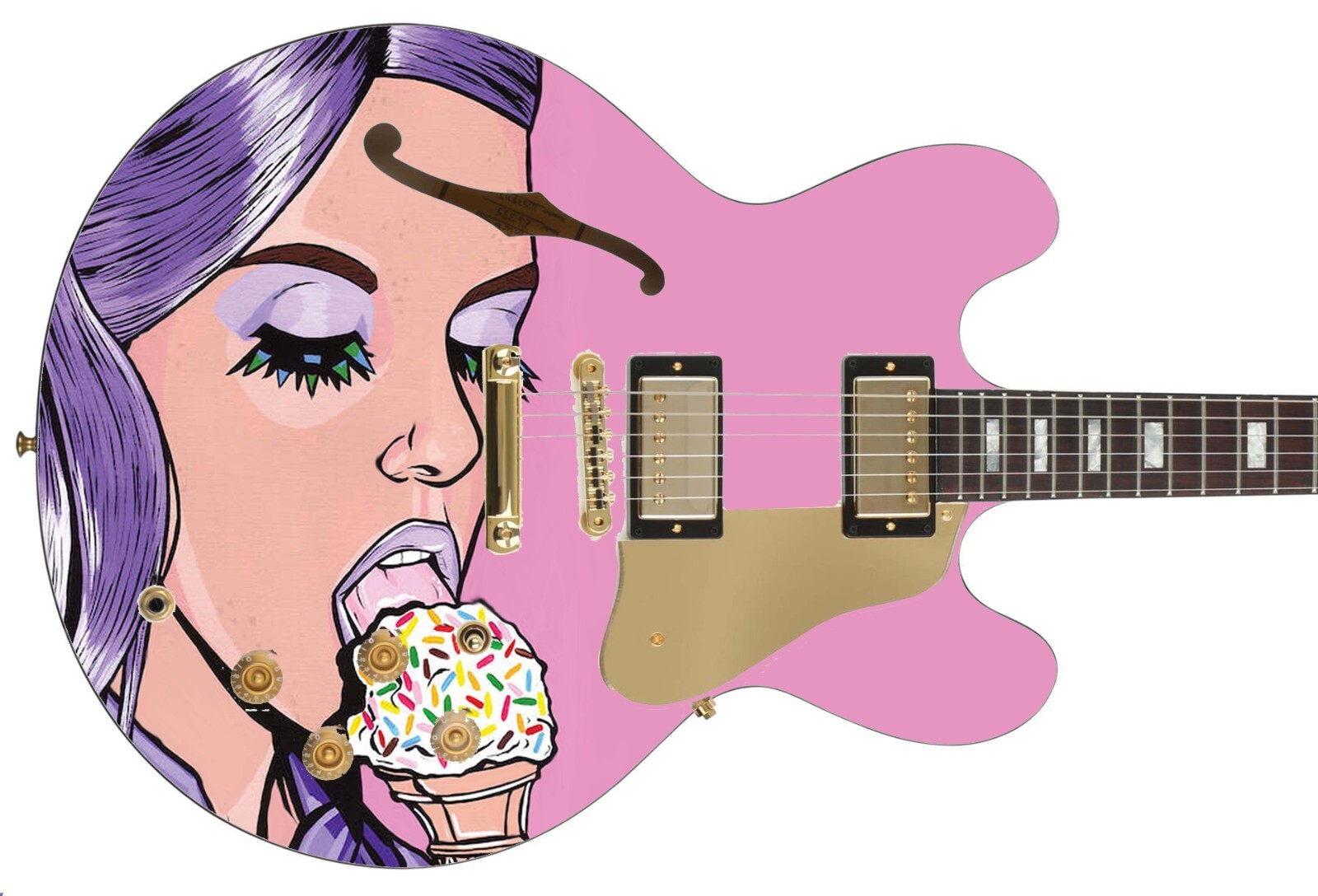Guitar Skin Wrap Axe Re-Skin Pop Rock West End Girl Groupie Girl – 1213