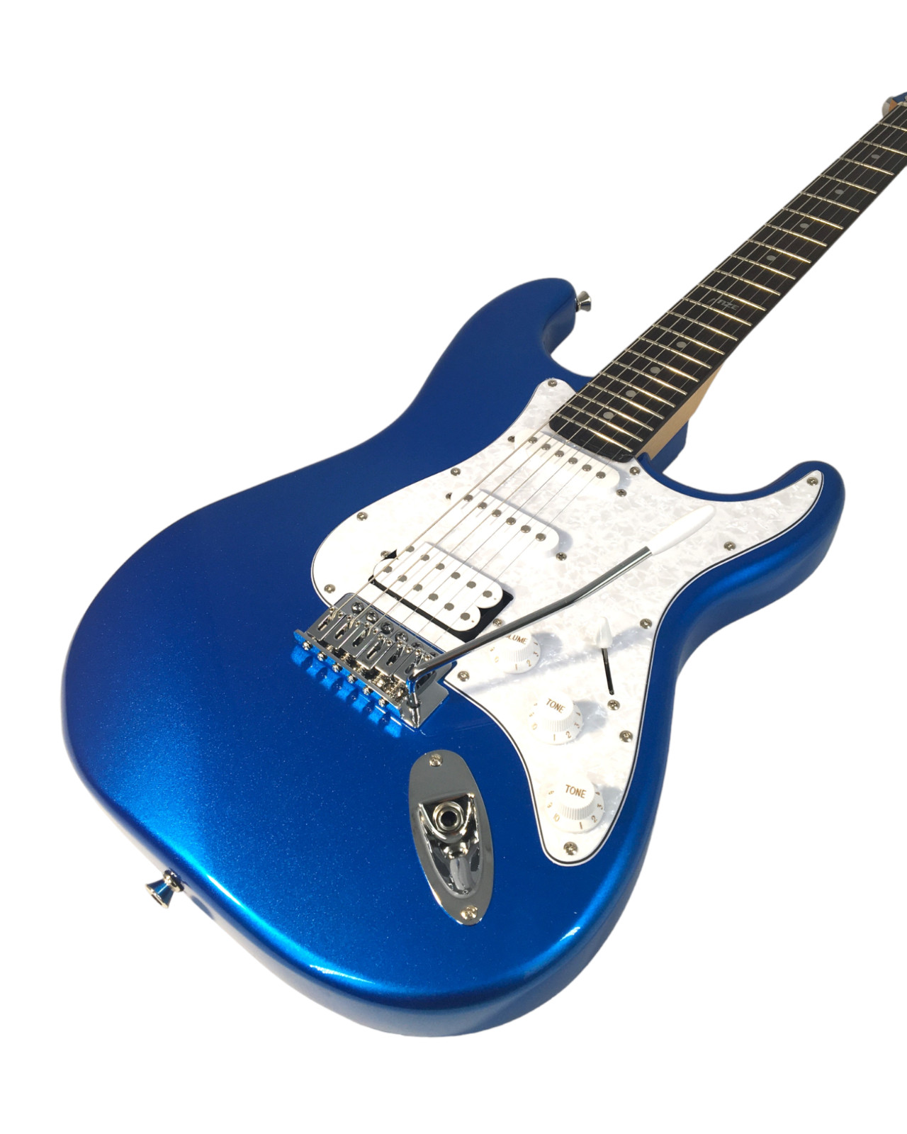 Haze E-211MBL Solid Body, Double Cutaway Electric Guitar +Bag, Amp, Stand, Strap