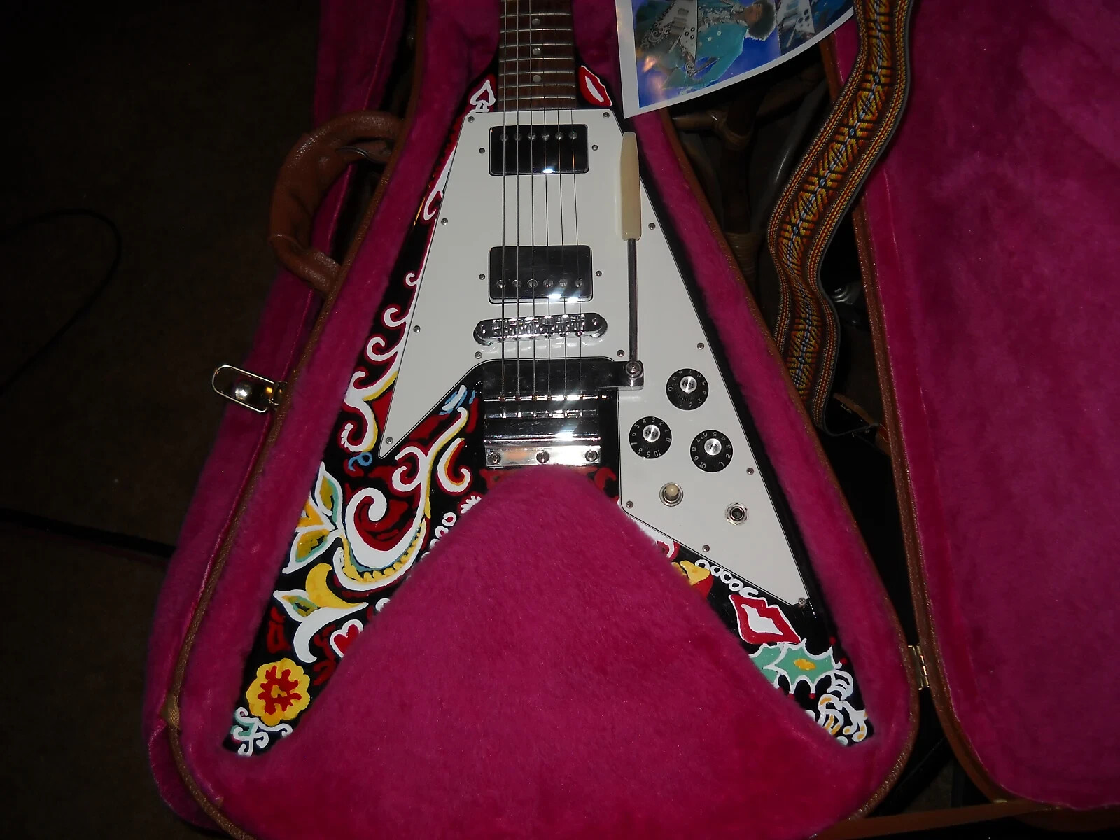 Scarecrow Guitars Hendrix Tribute Gibson Flying V 1997 Custom Painted