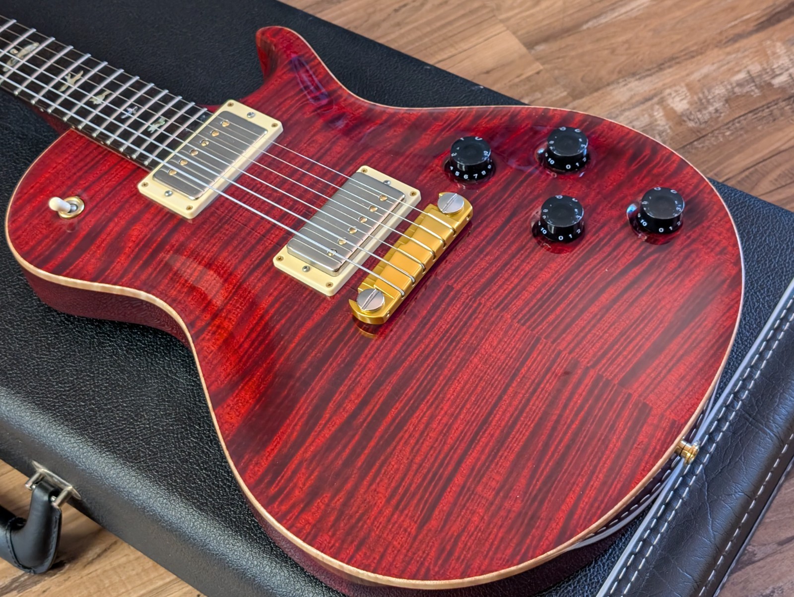 PRS Singlecut Semi-Hollow Electric Guitar 2007 Black Cherry 10 Top Bra Rosewood