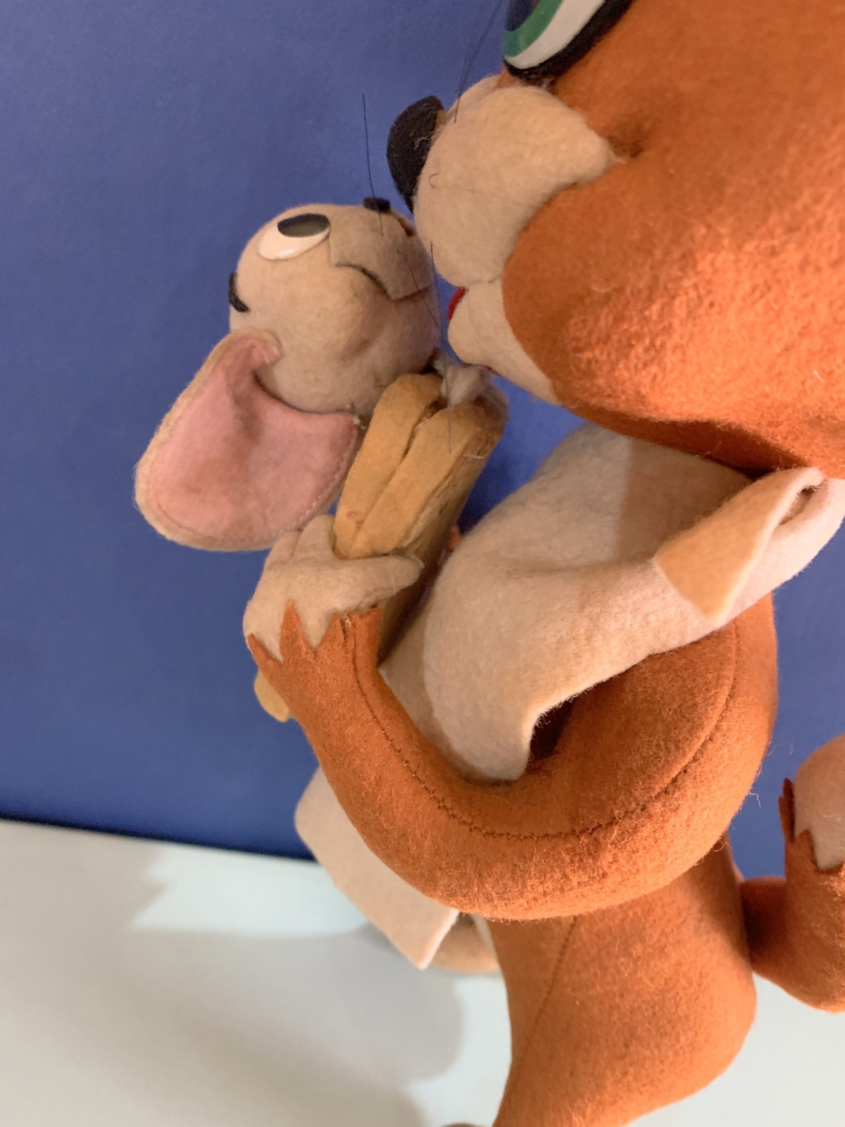 VINTAGE TOY DOLL FELT TOM &JERRY tuffy SANDWICH HANNA BARBERA LARS ITALY 1960s