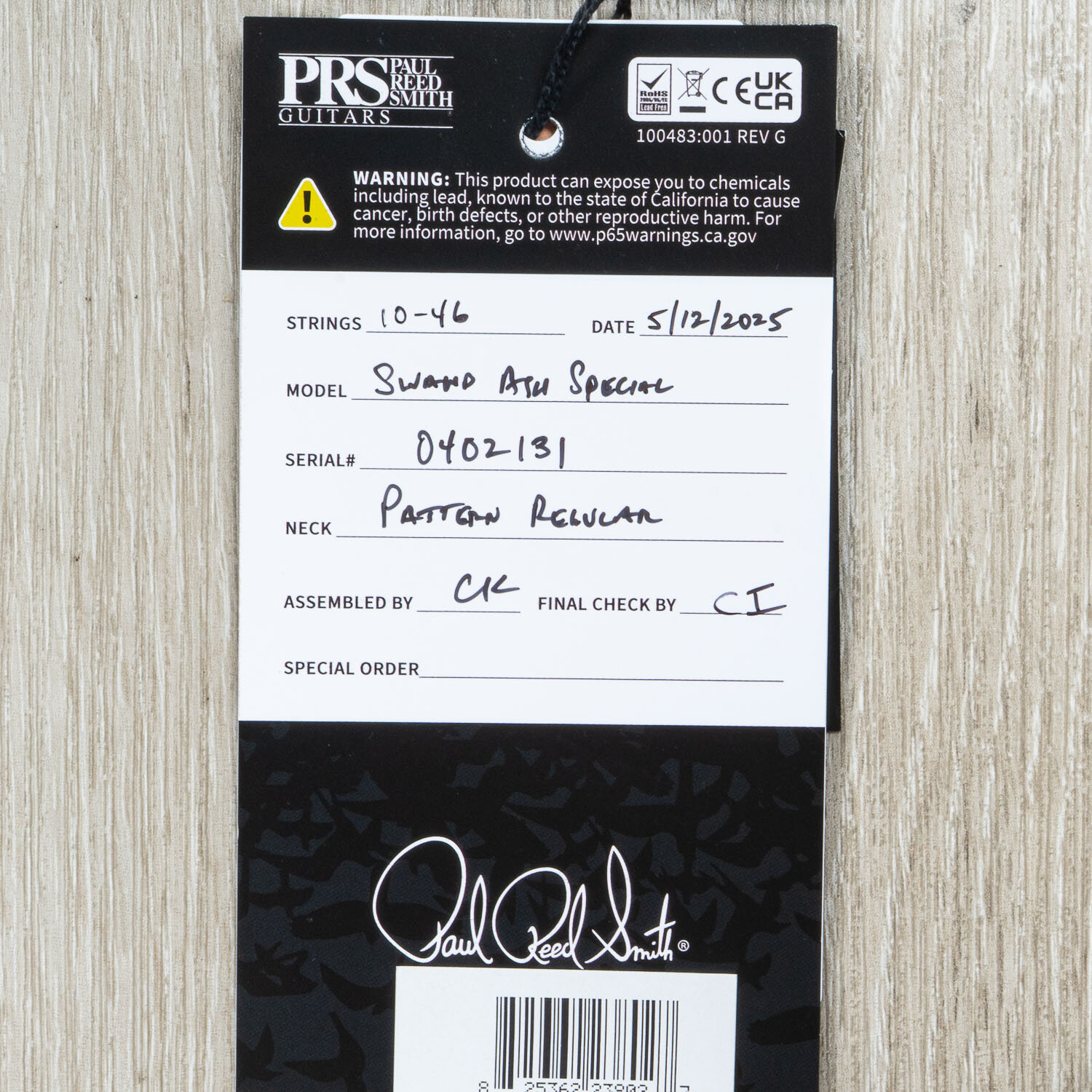 PRS Paul Reed Smith Swamp Ash Special Guitar, Rosewood, White Doghair Smokeburst
