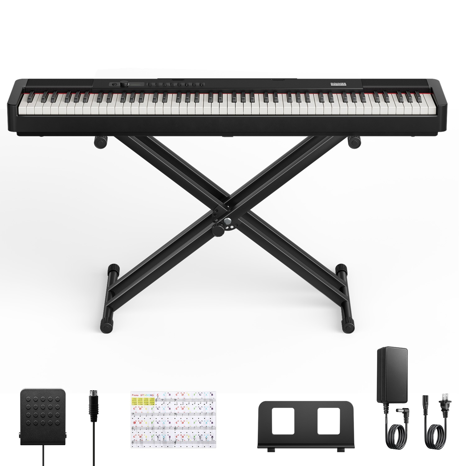 Donner DEP-20 Lite Digital Piano Keyboard For Sale With Stand Pedal 25W Speakers