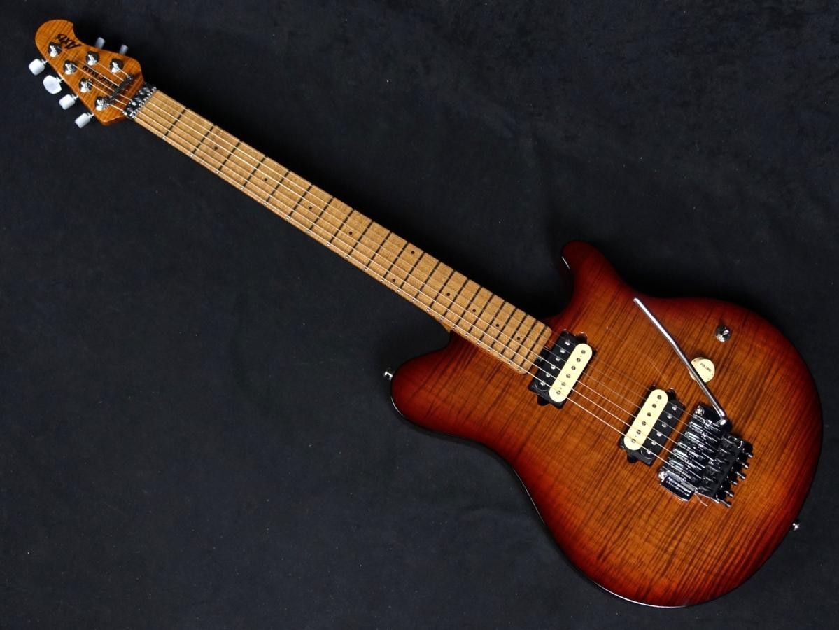 MUSIC MAN AXIS Used Maple+Basswood body Roasted Amber Flame w/Semi-hard case