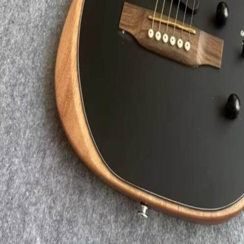 Custom Black Acoustic Electric Guitar Spruce Top Rosewood Fingerboard