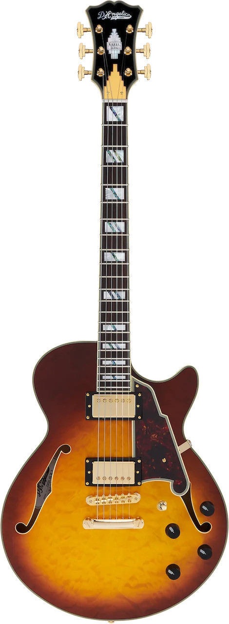 D’Angelico Excel SS XT Semi-hollowbody Electric Guitar – Iced Tea Burst Quilt