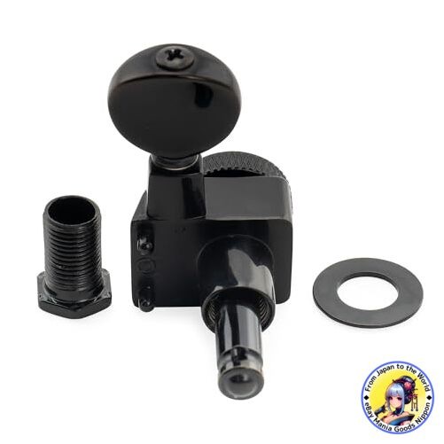 Musiclily Pro R18K Left-Handed 6-In-Line 2-Pin Locking Tuners Black Fender Strat
