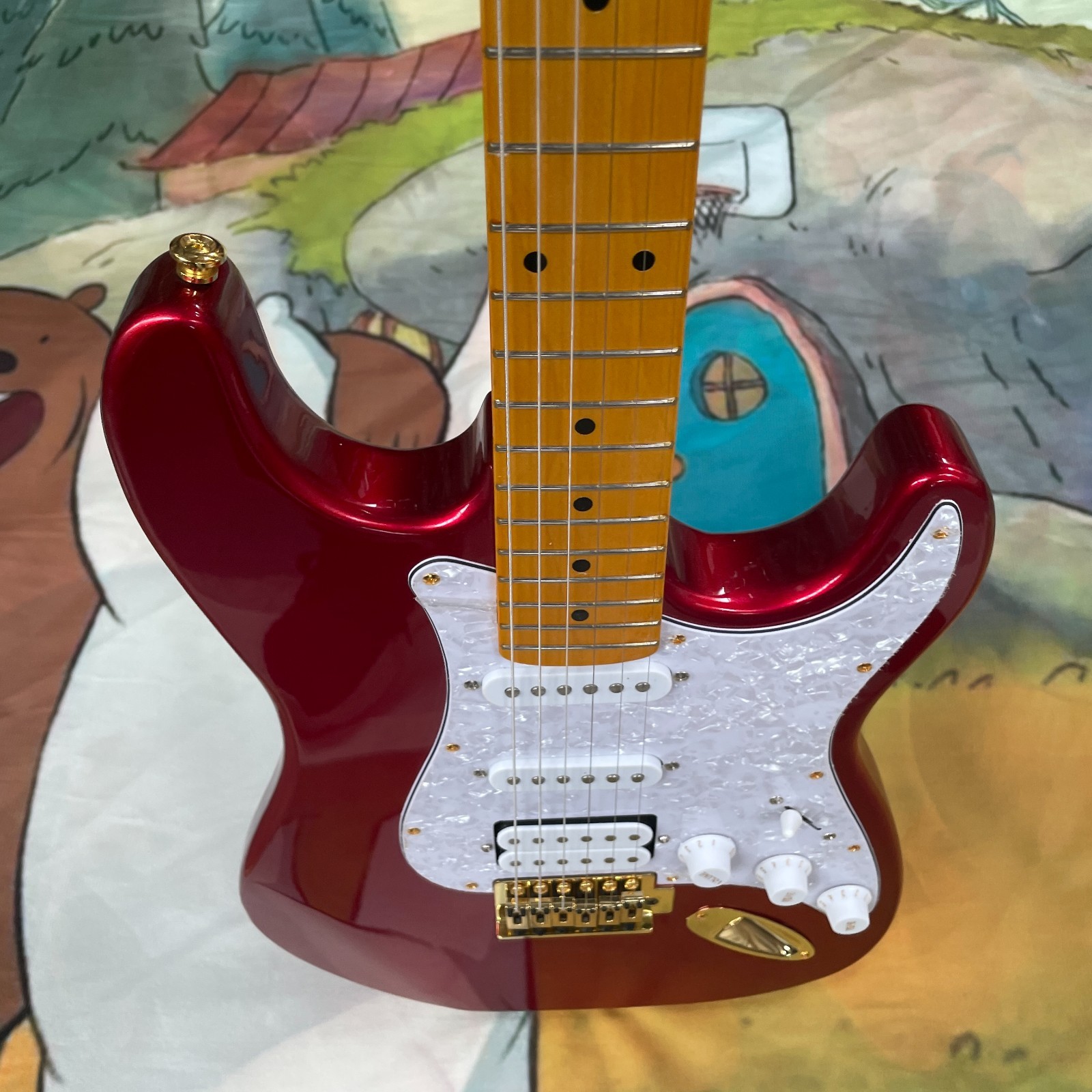 Very beautiful electric guitar, metal red ST, hot selling and explosive in USA