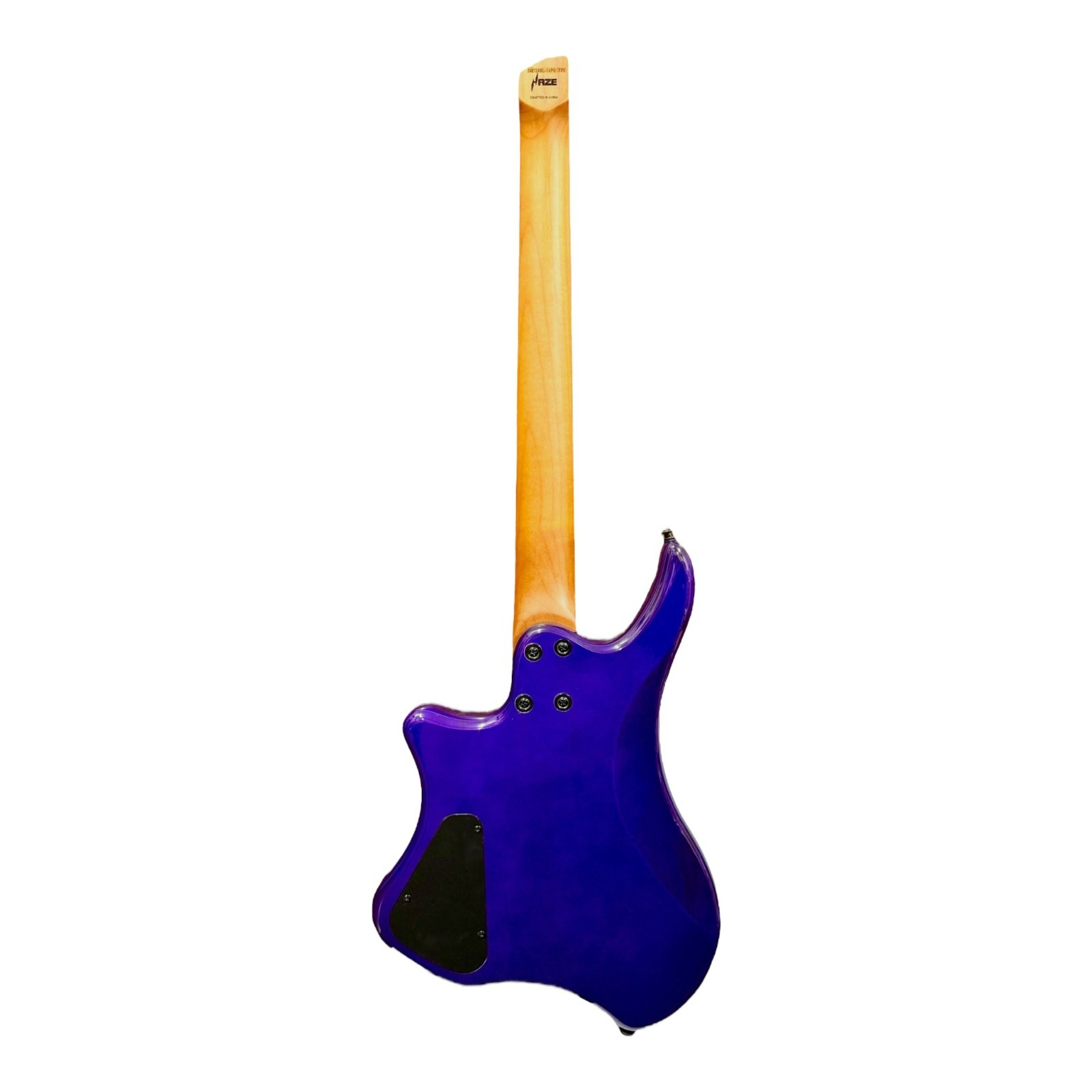 Haze Headless HH Solid Mahogany HHL Electric Guitar – HL1APQTPU (Tiger Purple)