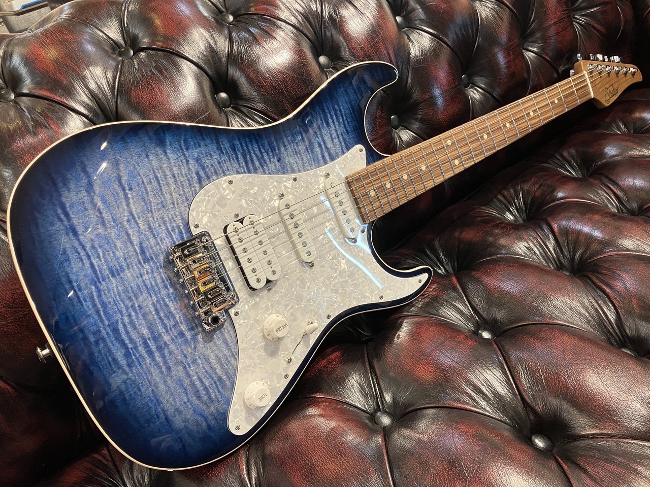Suhr Standard Plus Faded Trans Blue Burst Electric Guitar Used