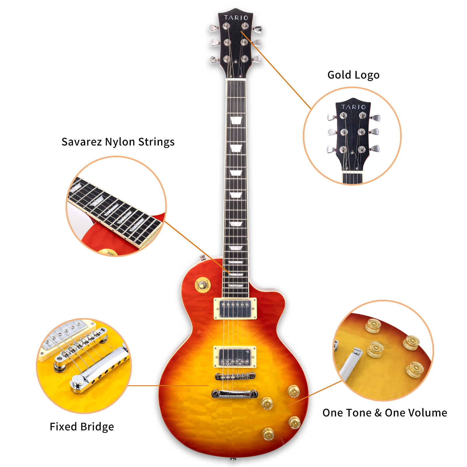 (Open Box Item ) Electric Guitar cherryburst quilted maple top Okoume Body