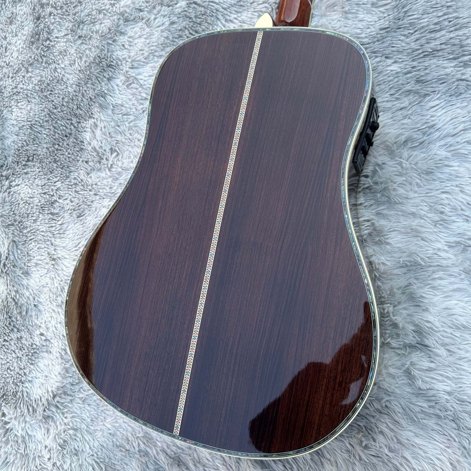 Handmade Large 41 Inch Acoustic Guitar With Abalone Shell Inlaid