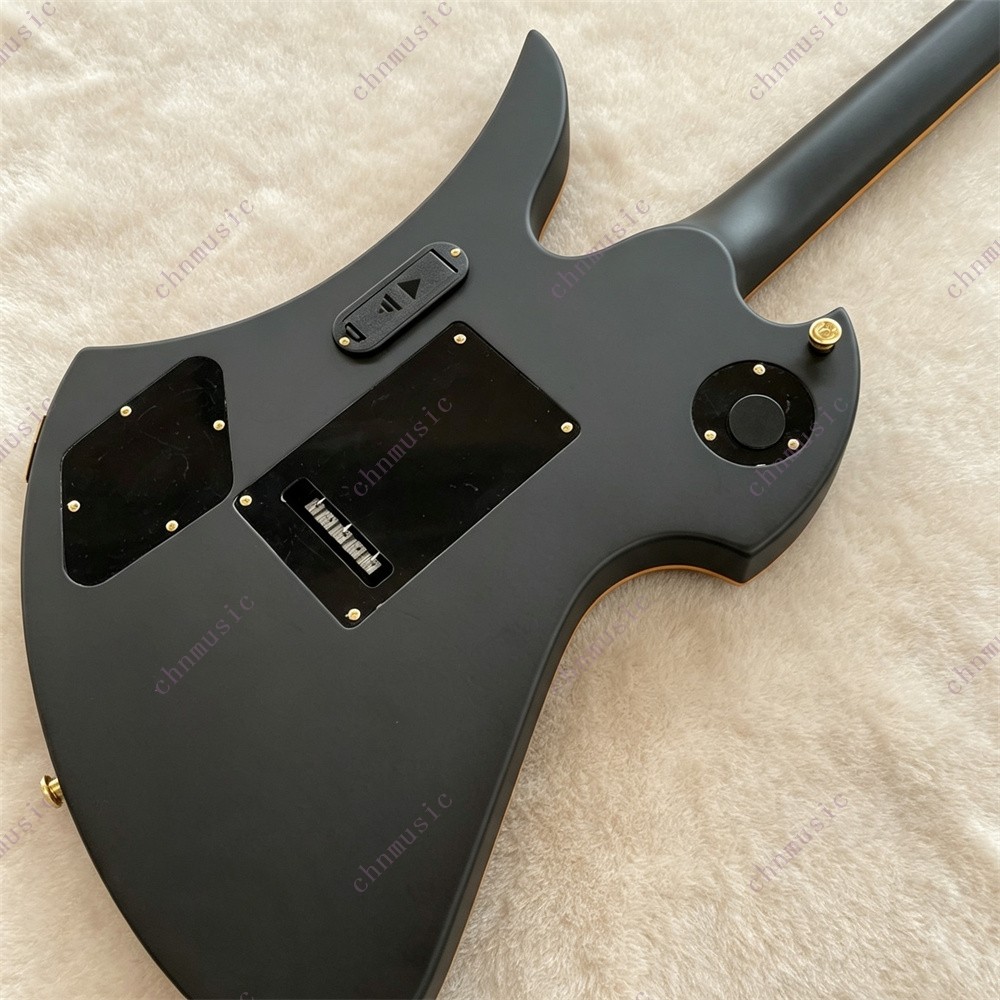 Solid Electric Guitar FR Bridge Stainless Rounded Fret Edge Yellow Bound Black