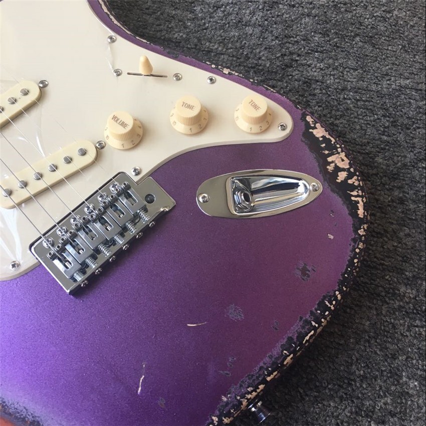 Royal Patina Purple Relic: 6-String, 21 Frets, Mahog Body, Maple Neck