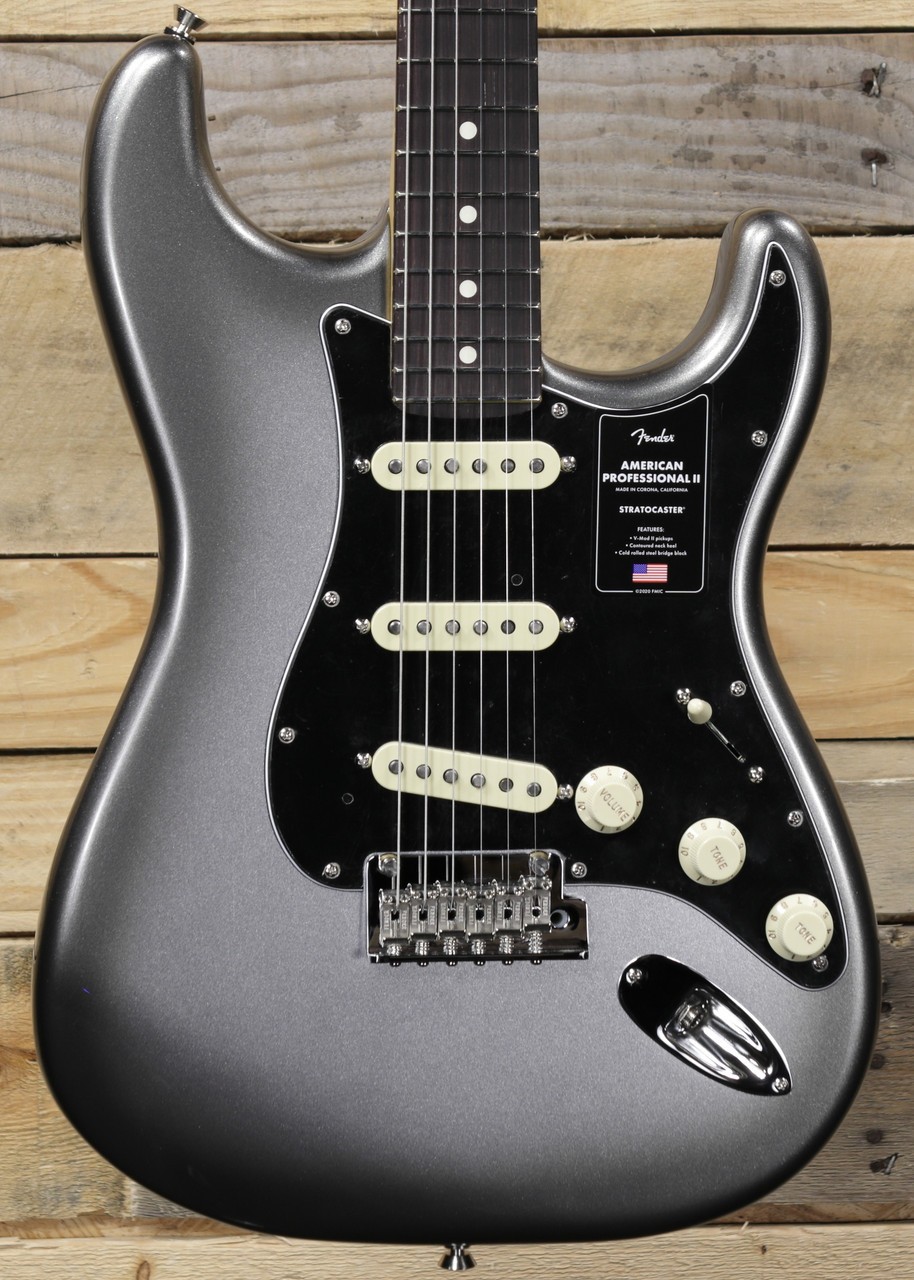 Fender American Professional II Stratocaster Electric Guitar Mercury w/ Case