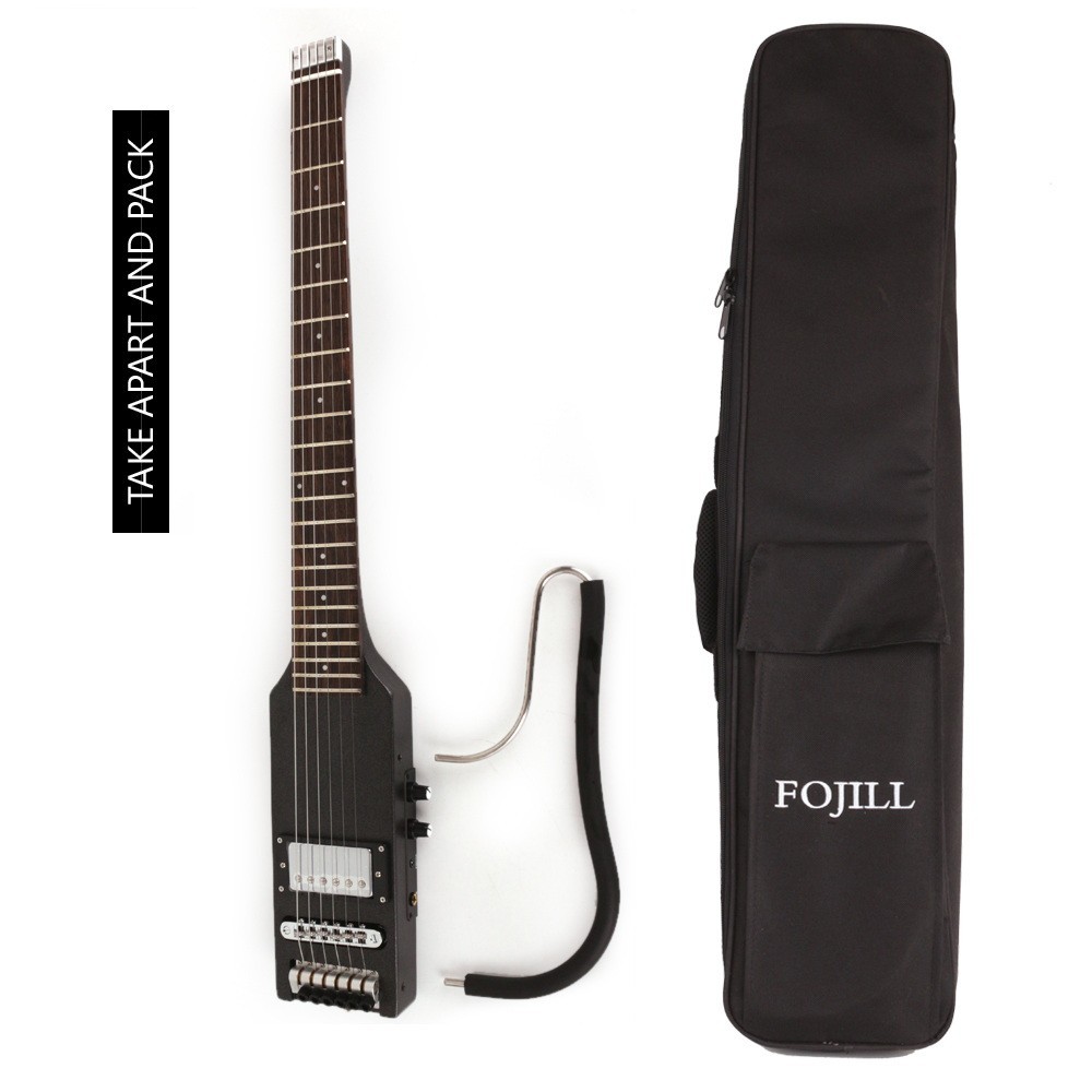 Full scale length Electric Guitar Headless Silent Travel Portable Effect&Bag E75