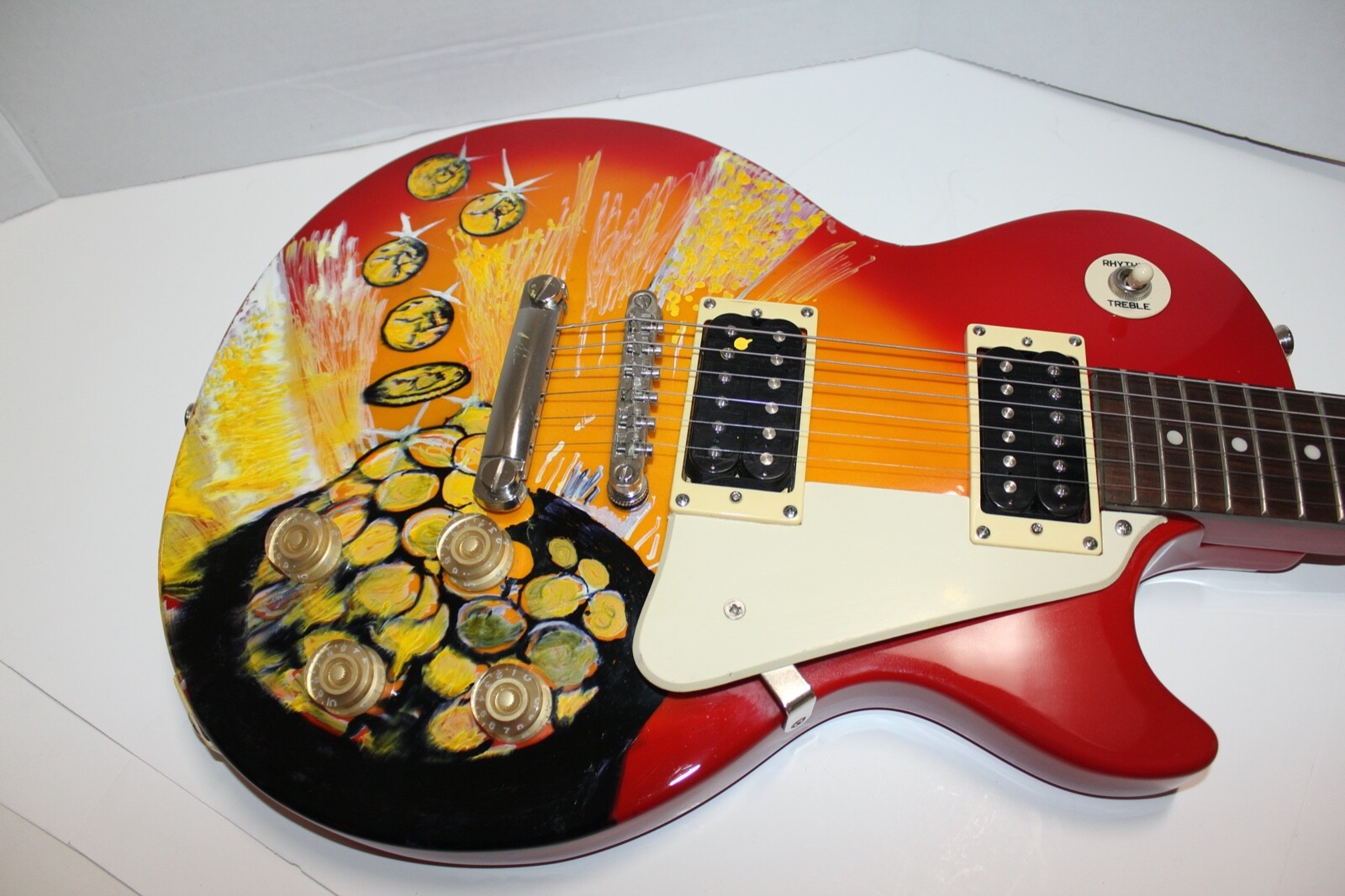 Hand Painted Epiphone Les Paul 100 Standart Sunburst Electric Guitar