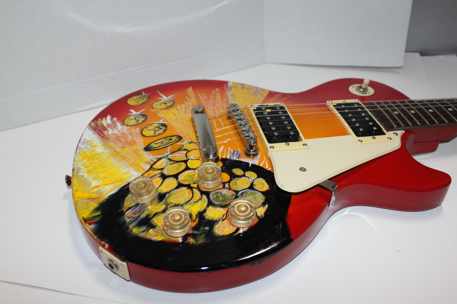 Hand Painted Epiphone Les Paul 100 Standart Sunburst Electric Guitar