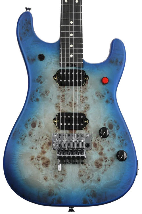 EVH 5150 Series Deluxe Poplar Burl Electric Guitar – Aqua Burst with Ebony
