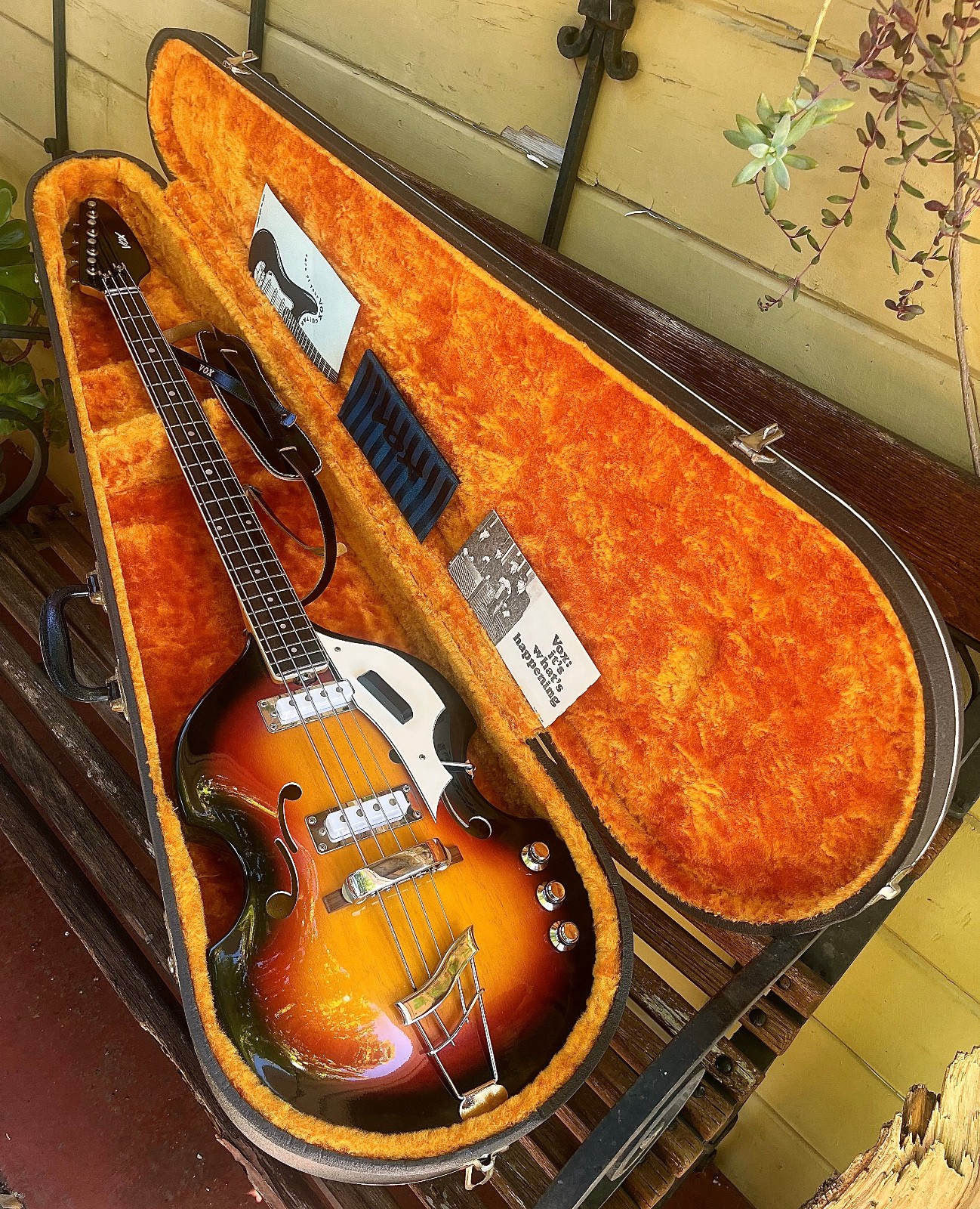 Vntg 1960’s VOX Astro IV Bass + Case Strap Case Candy USA SELLER Free Ship!! WOW