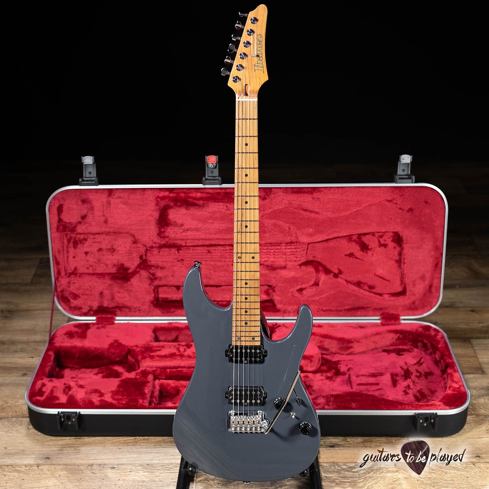 Ibanez AZ2402 Prestige HH Roasted Maple Neck Guitar w/ Case – Gray Metallic