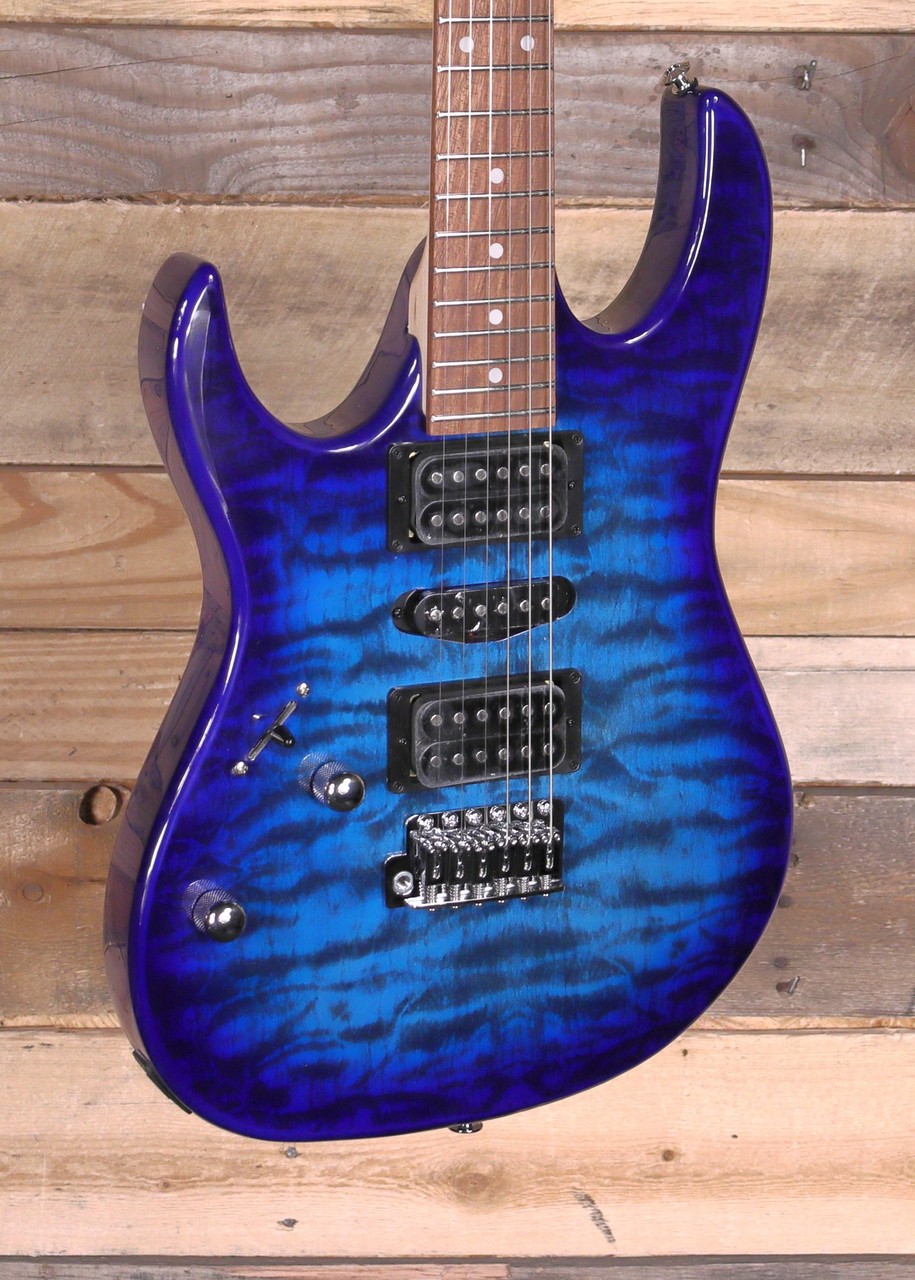 Ibanez GRX70QAL Left-Handed Electric Guitar Transparent Blue Burst