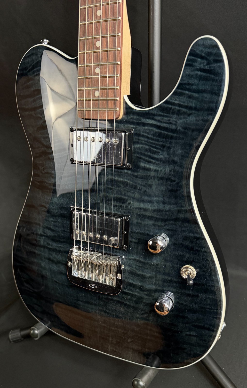 G&L ASAT Deluxe Electric Guitar Transparent Black Finish (093)