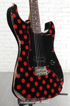 Friedman Vintage S Electric Guitar – Black with Red Polka Dots