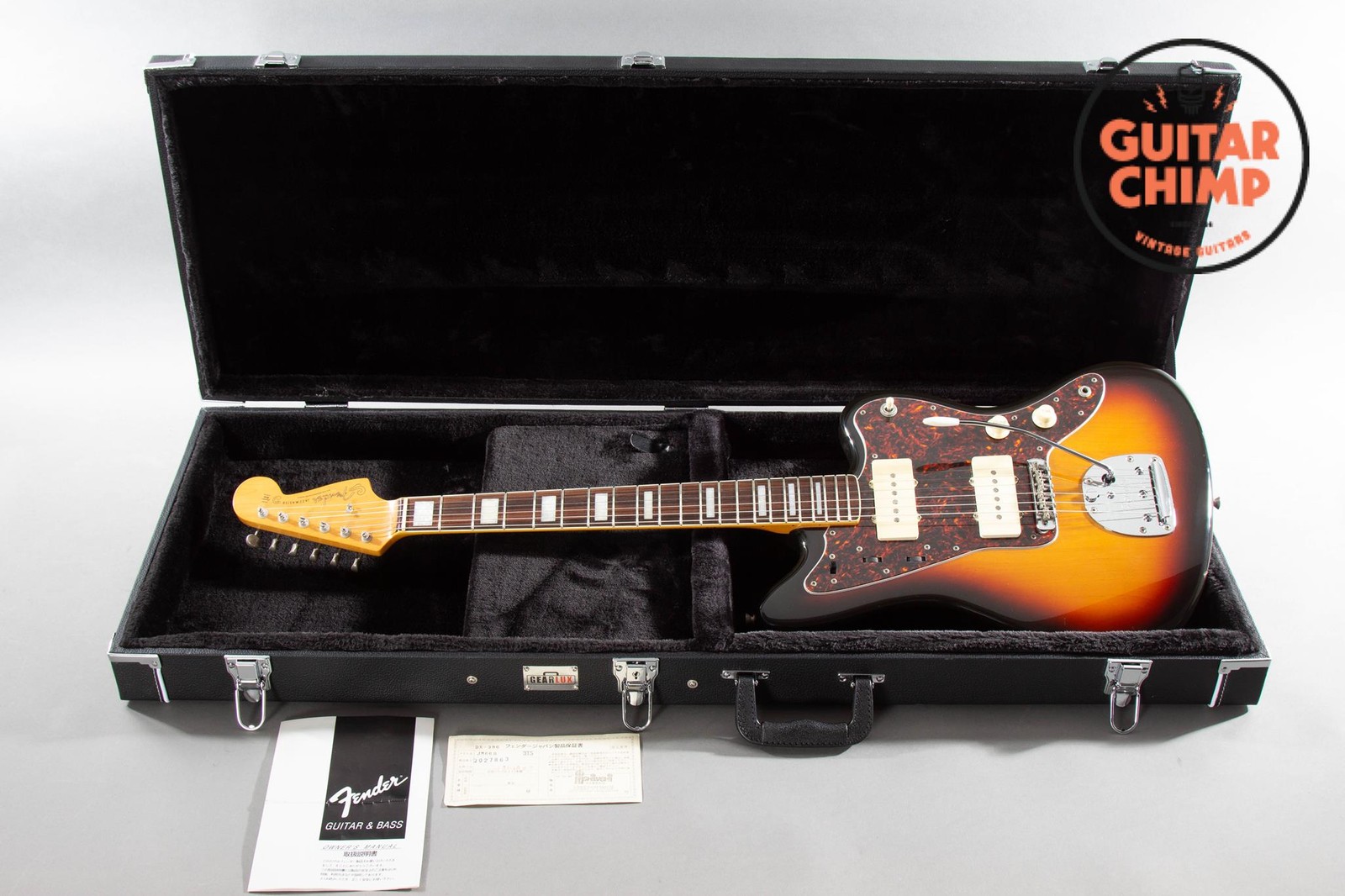 2002 Fender CIJ JM66B ’66 Reissue Jazzmaster 3-Tone Sunburst Block Inlays Japan