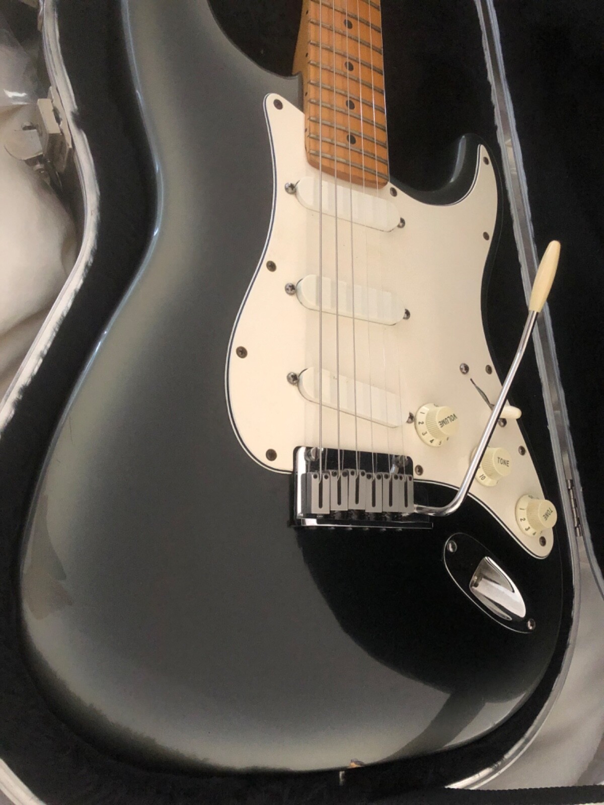 1991 USA FENDER STRAT PLUS DELUXE BLACK PEARL BURST “VERY RARE COLOR” FREE SHIP