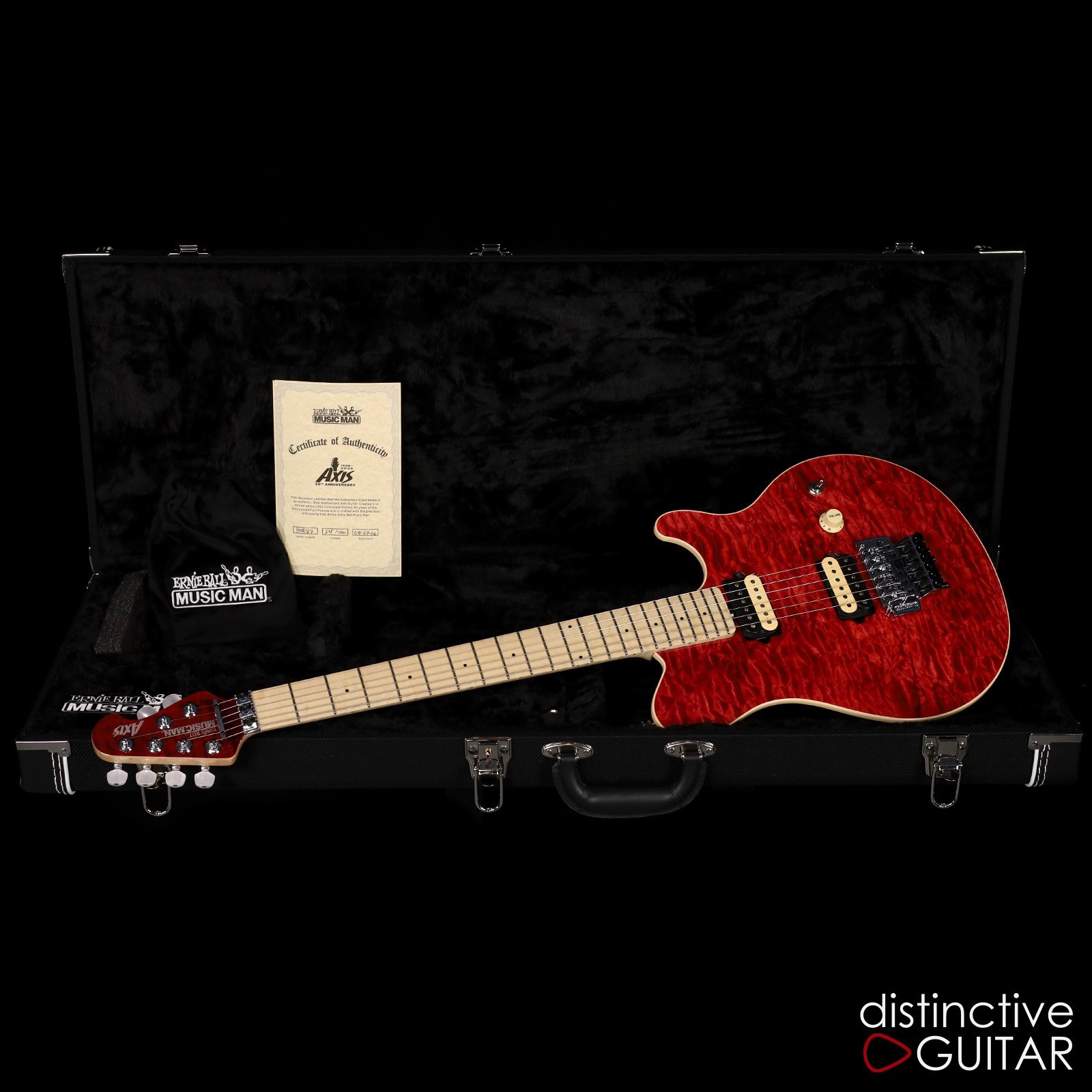 ERNIE BALL MUSIC MAN AXIS 30TH ANNIVERSARY – TRANSLUCENT RED QUILT