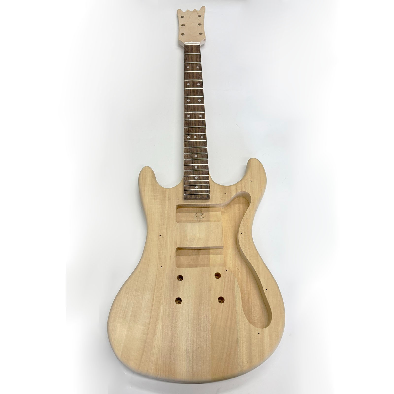 Unfinished 22-Fret 24.75″ Maple Neck Electric Guitar Kit with Basswood Body