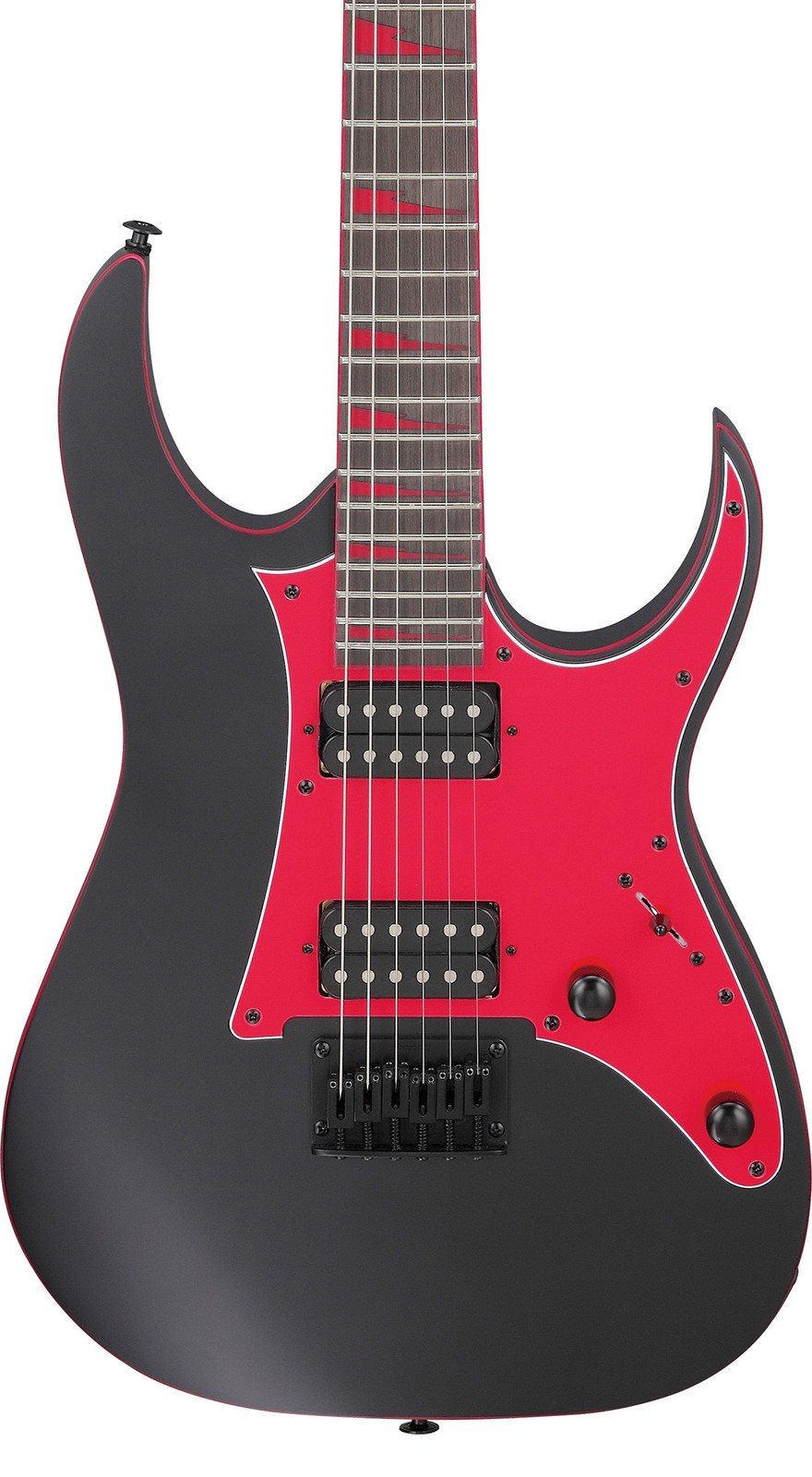 Ibanez GRG131DX RG Gio Electric Guitar – Black Flat w/ Amplifier