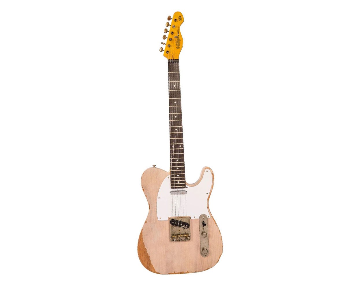 Vintage Icon Series V62 Distressed SS Electric Guitar – Ash Blonde – Open Box