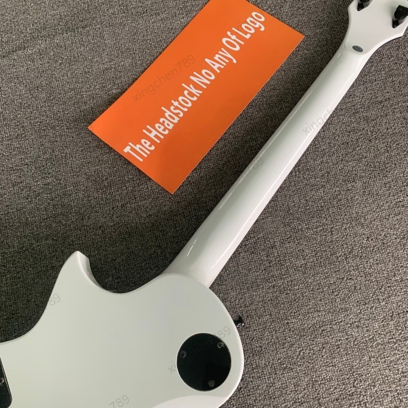Hard Rock Electric Guitar Glossy White H-H Active Pickups Stainless Rounded Fret