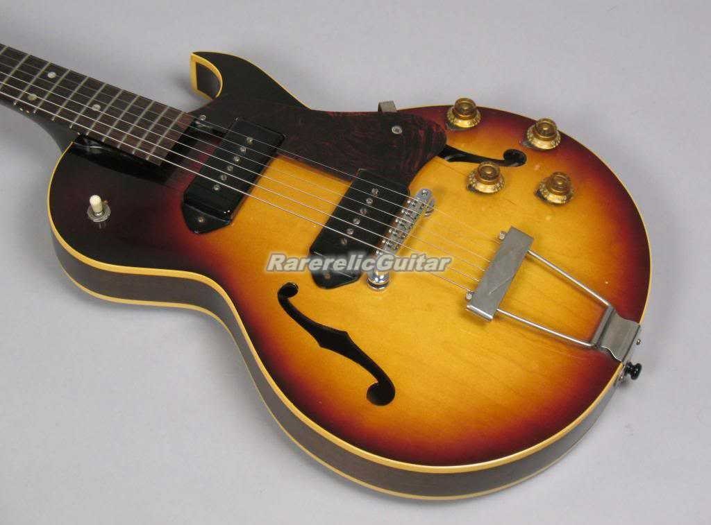 Vintage Sunburst Semi Hollow Body Electric Guitar 4/4 Size Short Scale