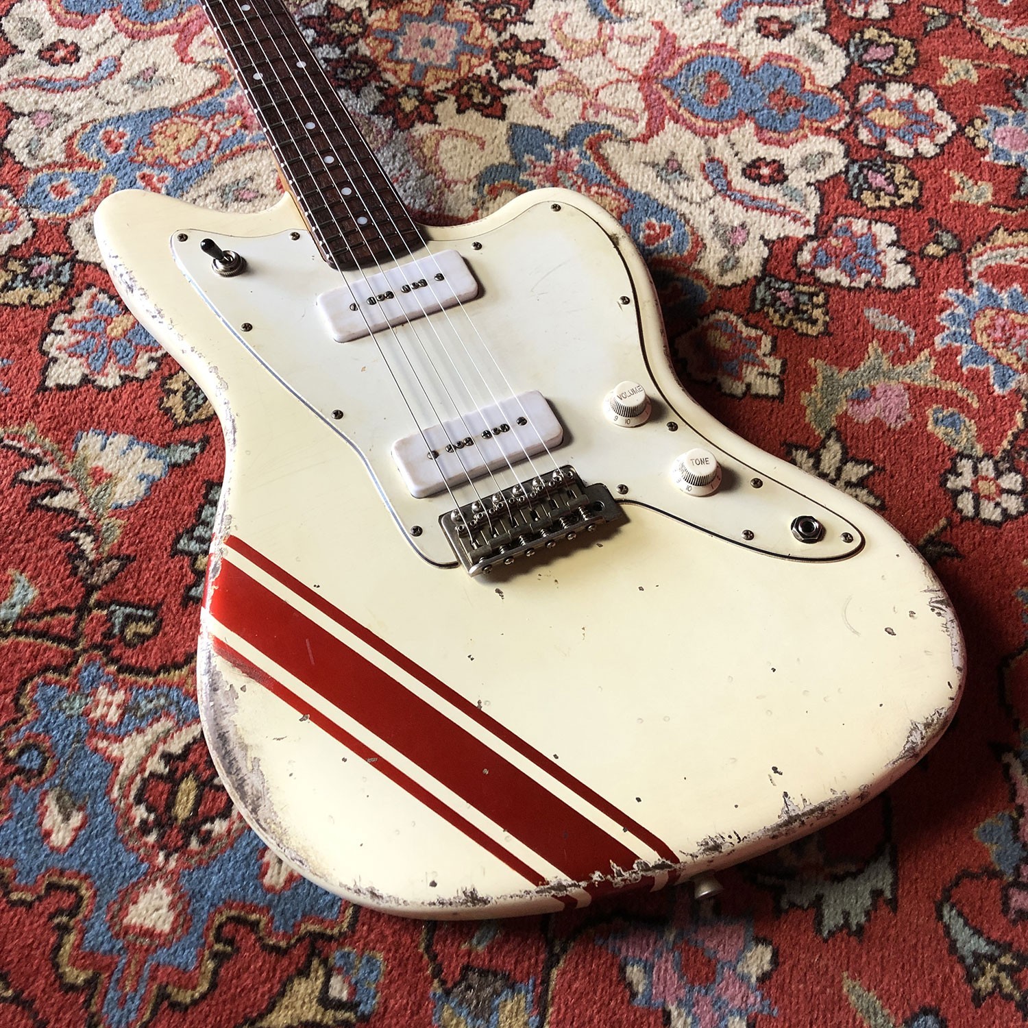 FRANCHIN Neptune Guitar Race Stripe Relic Aged Nitro Jazzmaster Styl*MADETOORER
