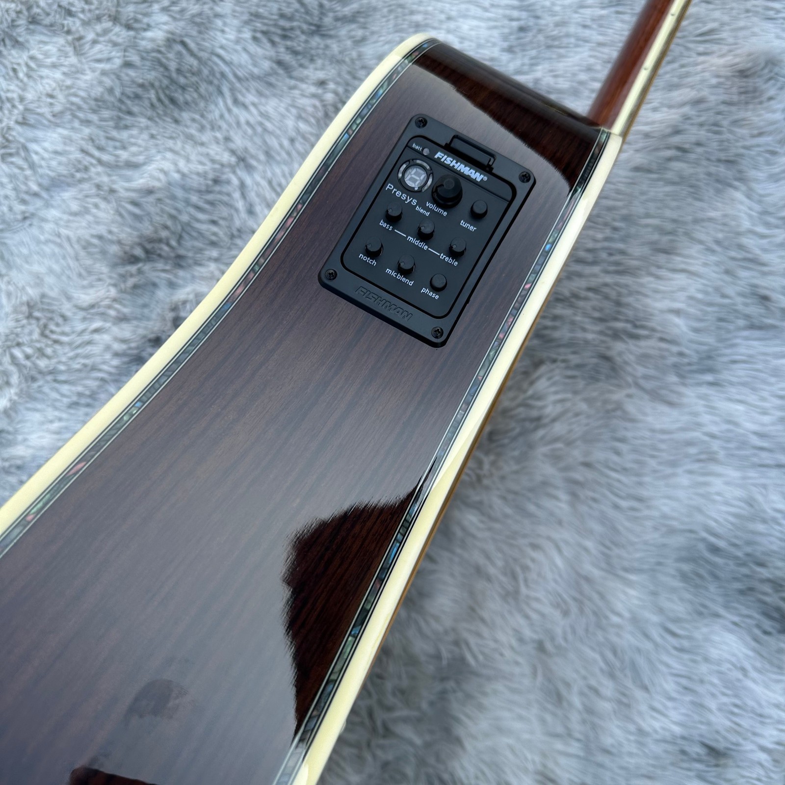 Handmade Large 41 Inch Acoustic Guitar With Abalone Shell Inlaid