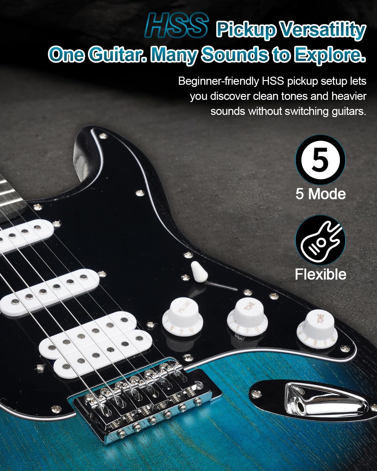 Umelody Blue Black Burst Electric Guitar
