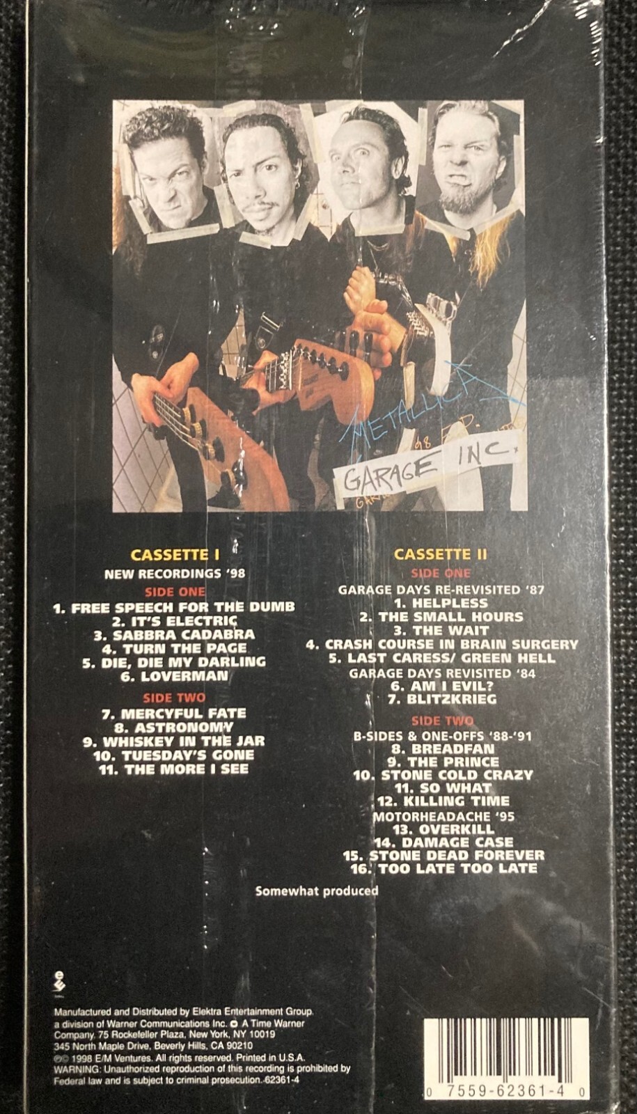 Metallica ‎– Garage Inc.- 2 CASSETTE LONGBOX 1998 – SEALED MINT NEW