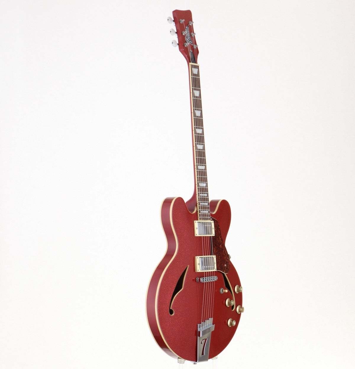 Italia Guitars Lusso Red Sparkle Semi-Acoustic Guitar Used