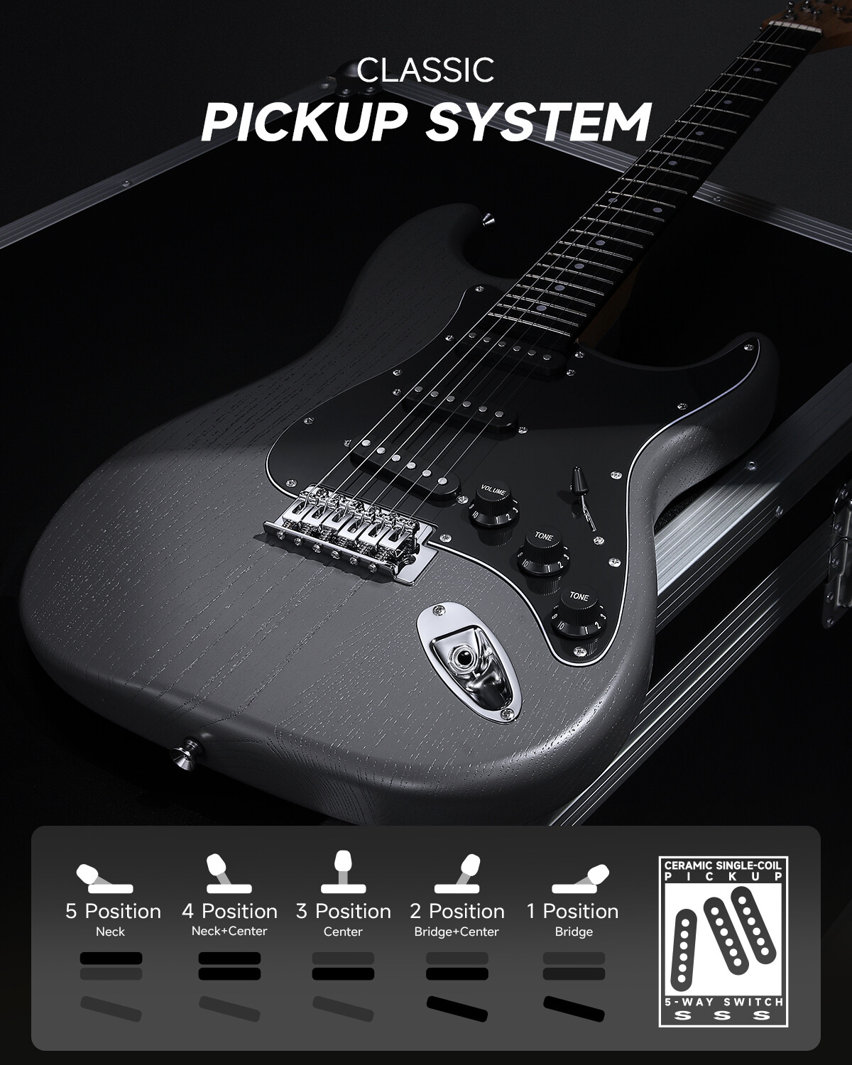 🎸 Donner DST-80 Electric Guitar With Amp Bag Strap Tuner Solid Body HSS Pickup
