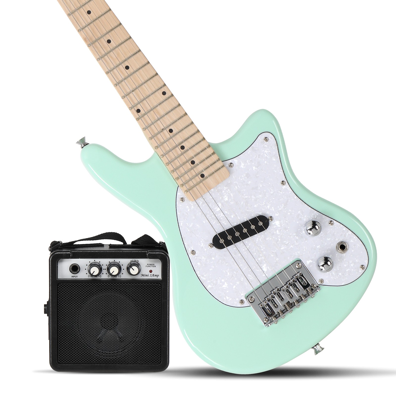 30in Maple Fingerboard Mini Electric Guitar Kit with 5W Amplifier Bag String