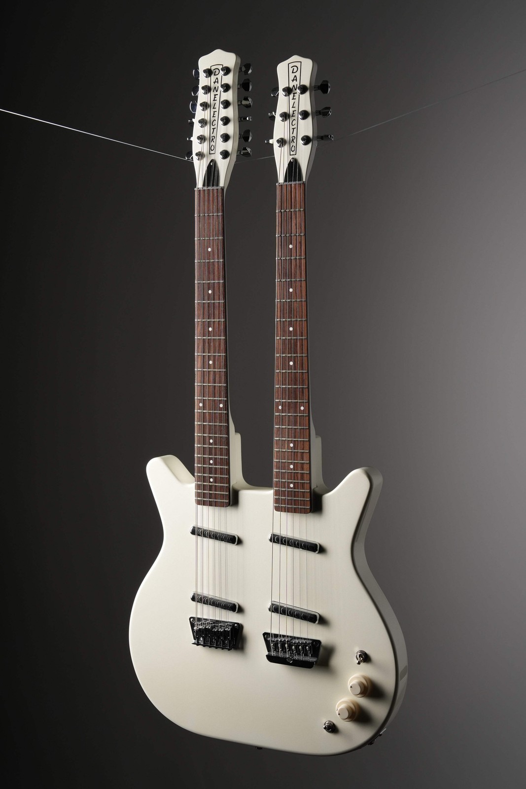 Danelectro Doubleneck 6/12 Electric Guitar – White Pearl