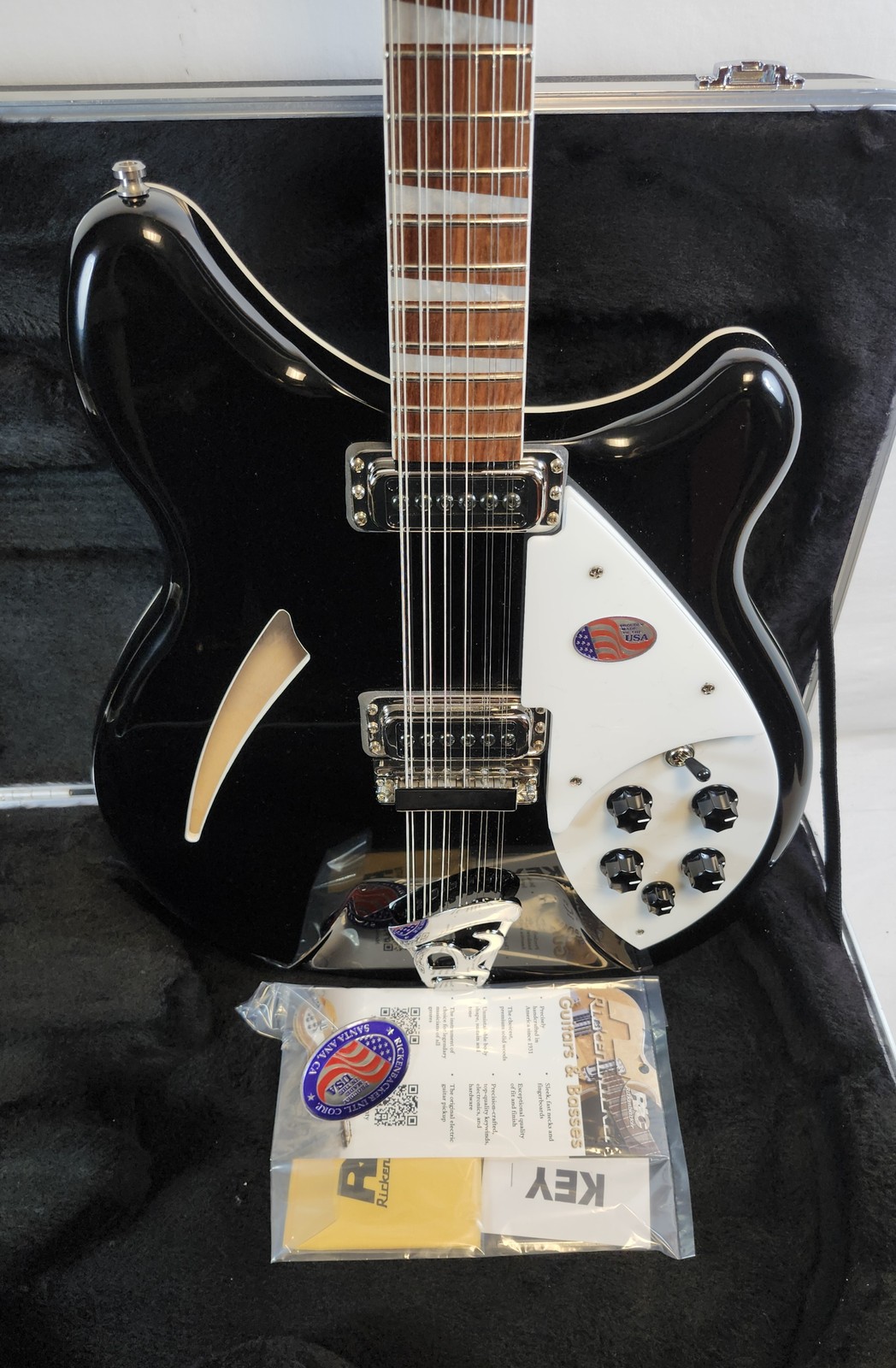Rickenbacker 360 Jetglo 12-String Semi-Hollow Guitar, Stereo, HSC