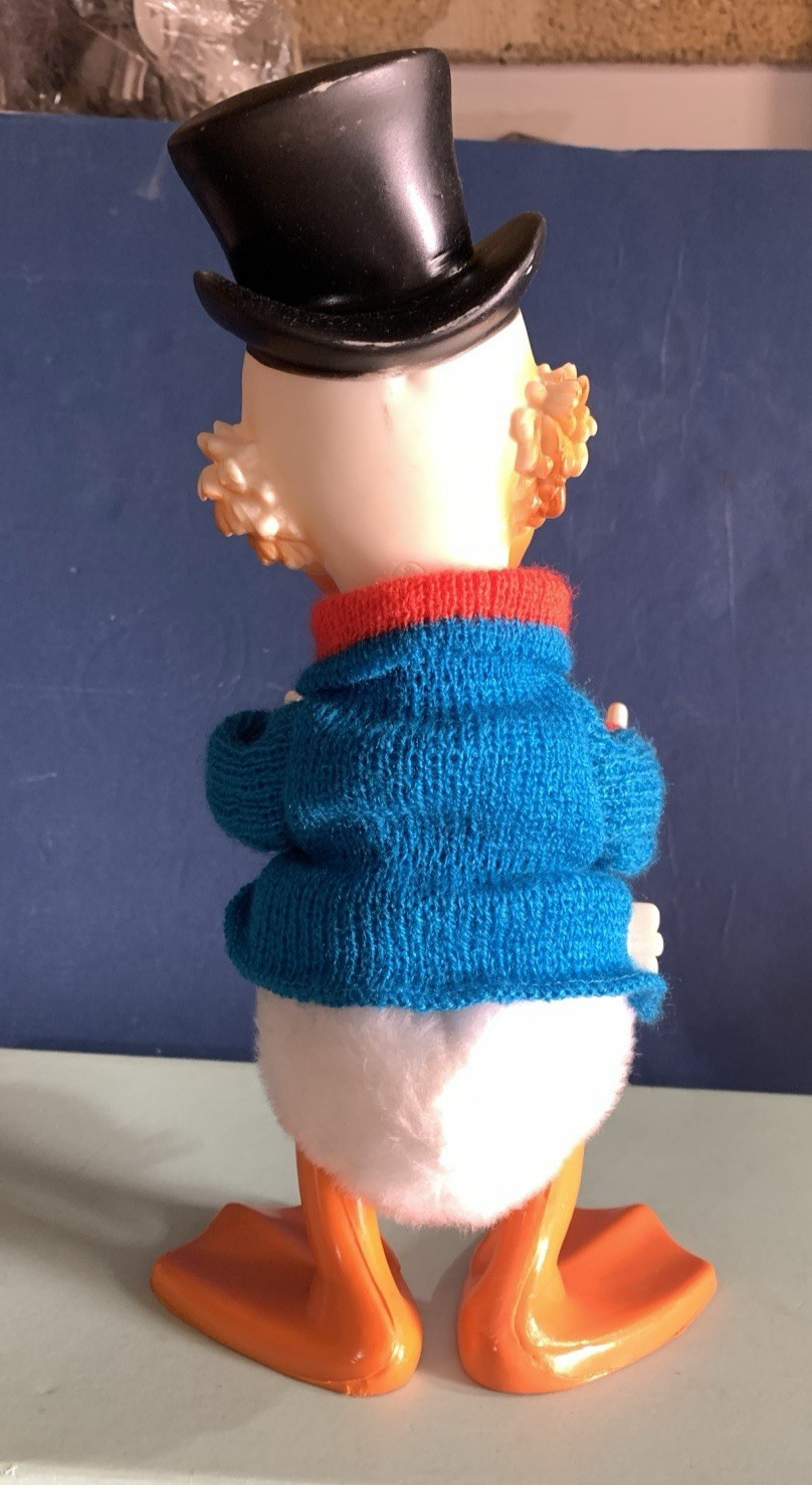 VINTAGE LARGE TOY rubber wind up MCDUCK UNCLE SCROOGE WALT DISNEY 1970s