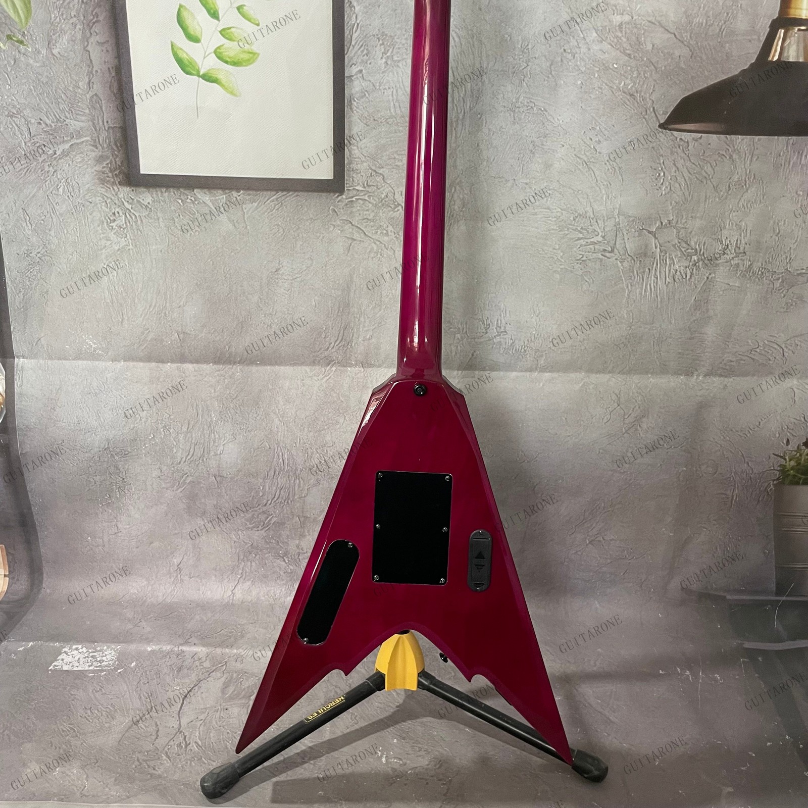 Solid Electric Guitar Active Pickups Tremolo Flamed Maple Ven Top Purple Finish