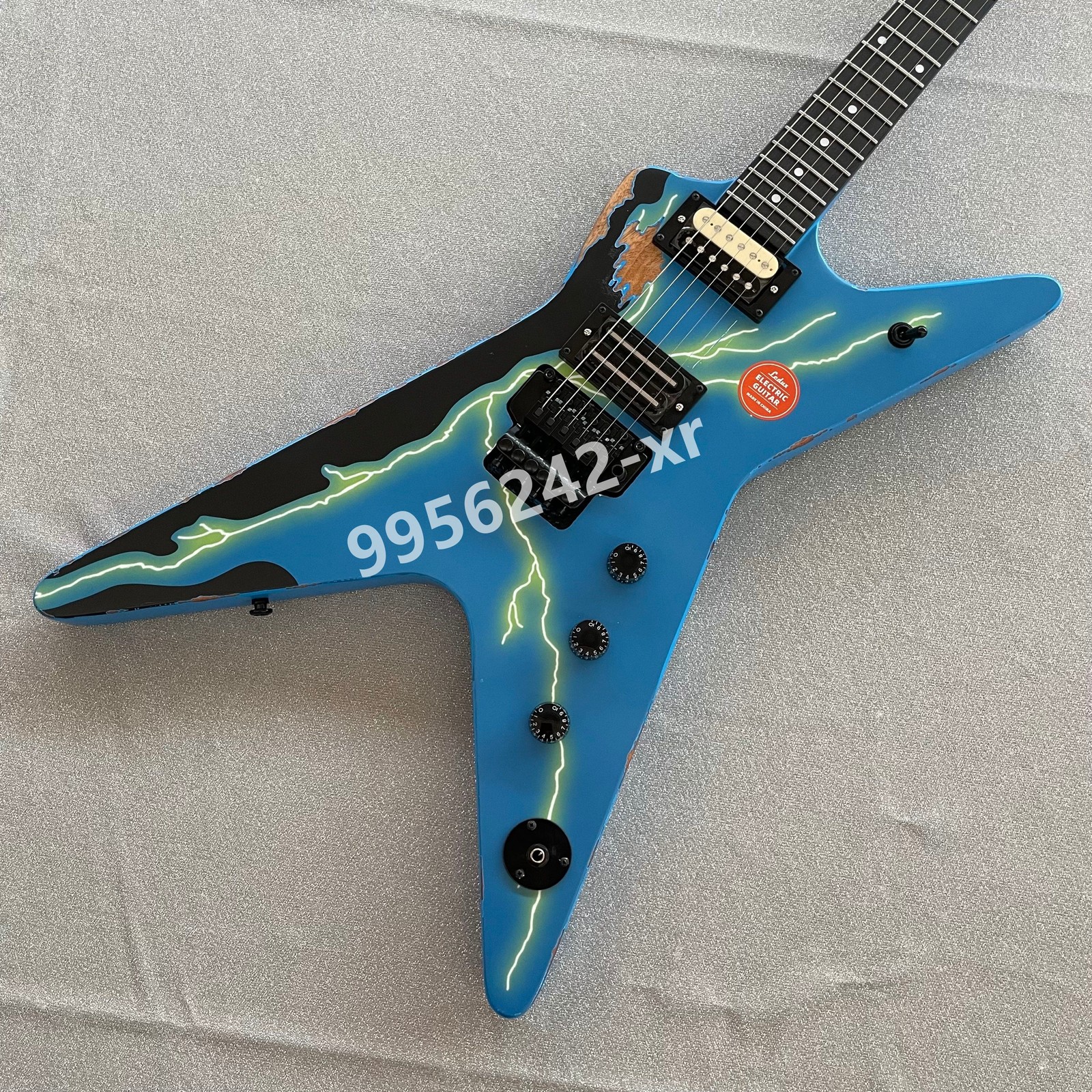 Vintage Dimebag Darrell Rebel HH Pickup FR Bridge Rosewood Freteboard Blue